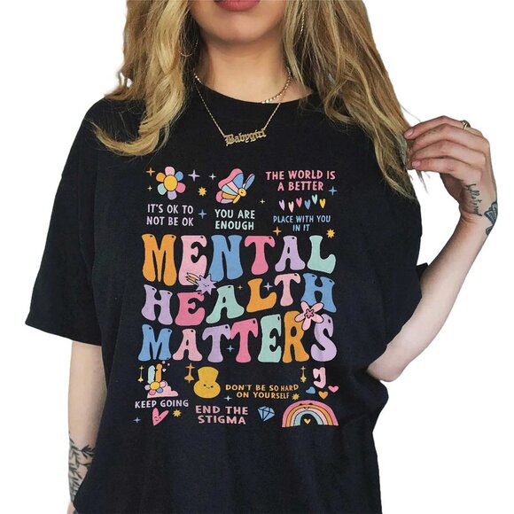 Support Mental Health Graphic Shirt – Positive Message Tee S-4XL - Picture 1 of 3